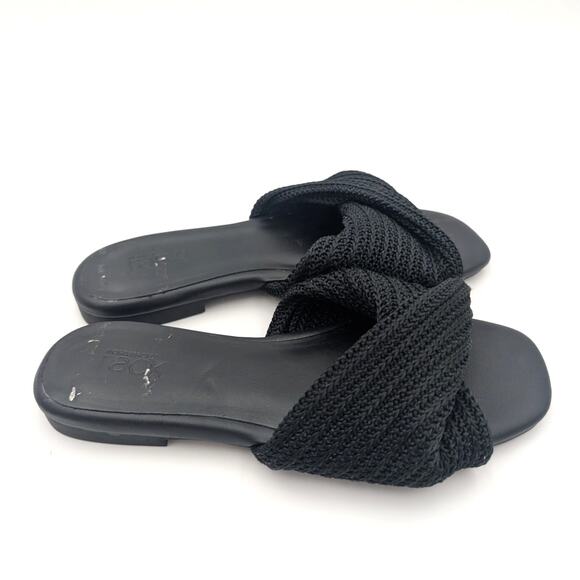 Nordstrom Chantelle Slide Sandal Women's Twist Front Black Size US5.5M EU36 - Picture 3 of 8